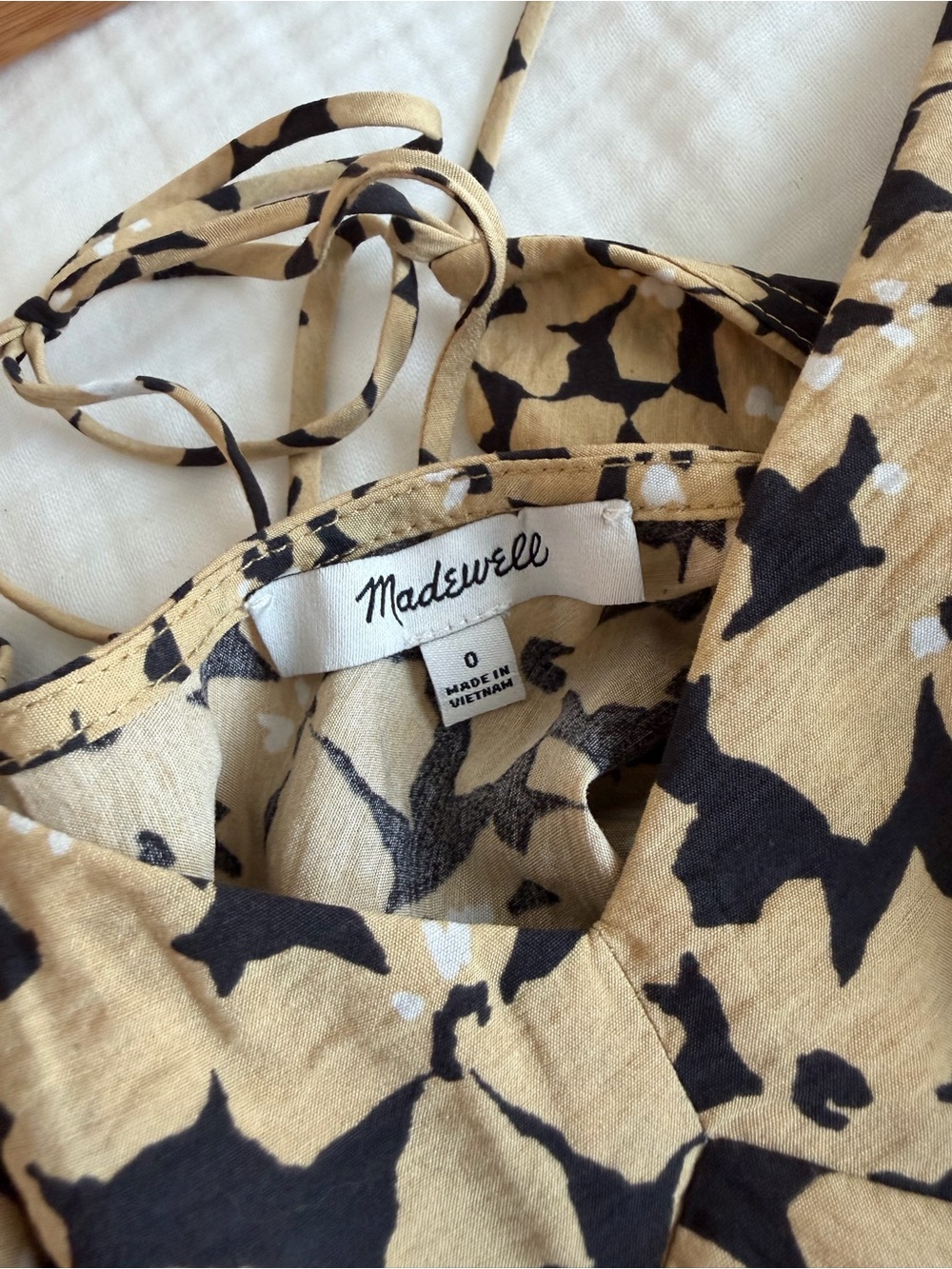 Madewell Black Slip Dress with Cream Floral Print - Picture 5 of 5